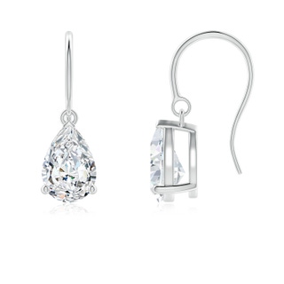 9x5.5mm FGVS Lab-Grown Pear-Shaped Diamond Solitaire Drop Earrings in P950 Platinum