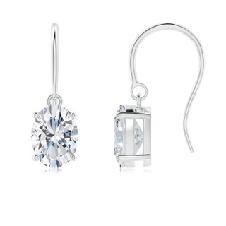 7.7x5.7mm FGVS Lab-Grown Oval Diamond Solitaire Drop Earrings in P950 Platinum