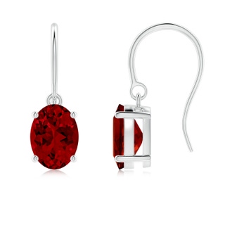 8x6mm Labgrown Lab-Grown Oval Ruby Solitaire Drop Earrings in P950 Platinum