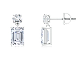 6.5x4.5mm FGVS Lab-Grown Emerald-Cut Diamond Drop Earrings in P950 Platinum