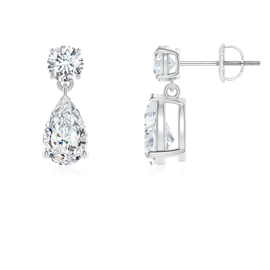 8x5mm FGVS Lab-Grown Pear-Shaped Diamond Drop Earrings in 9K White Gold 