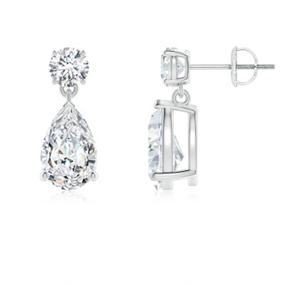 9.5x6mm FGVS Lab-Grown Pear-Shaped Diamond Drop Earrings in P950 Platinum