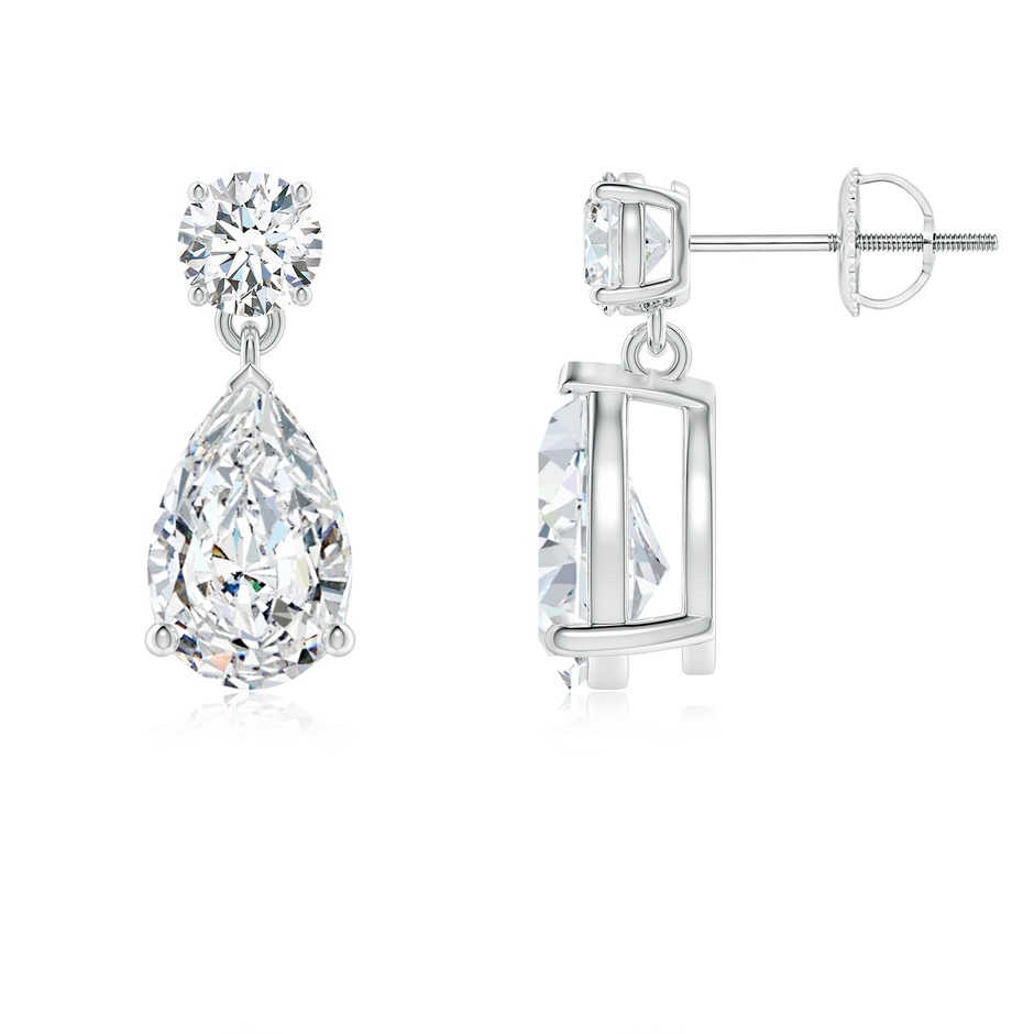 9.5x6mm FGVS Lab-Grown Pear-Shaped Diamond Drop Earrings in White Gold 