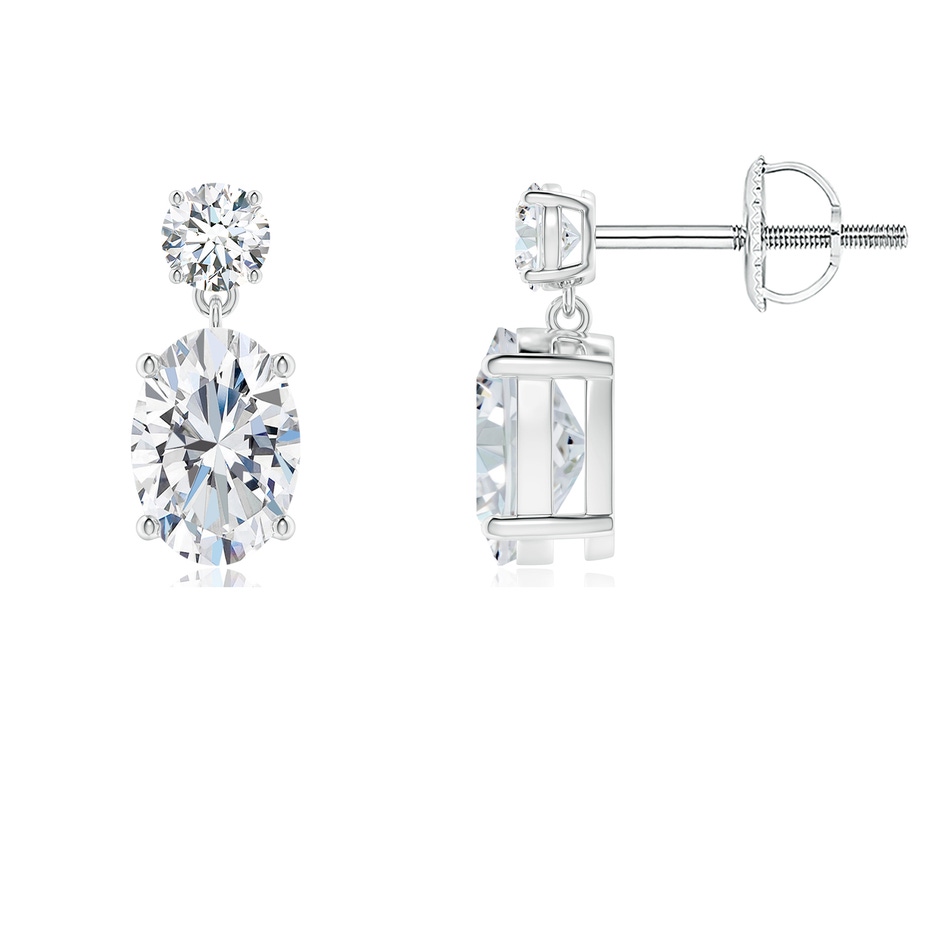 7x5mm FGVS Lab-Grown Oval Diamond Drop Earrings in White Gold 