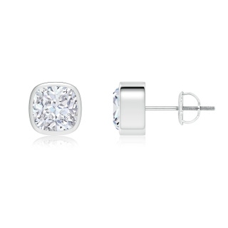 6.5mm FGVS Lab-Grown Classic Cushion Diamond Solitaire Stud Earrings in P950 Platinum