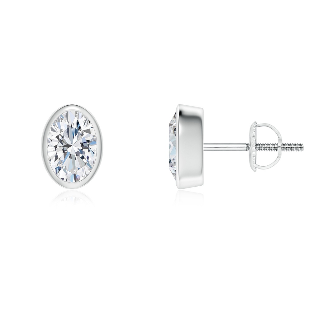 6.5x4.5mm FGVS Lab-Grown Classic Oval Diamond Solitaire Stud Earrings in P950 Platinum