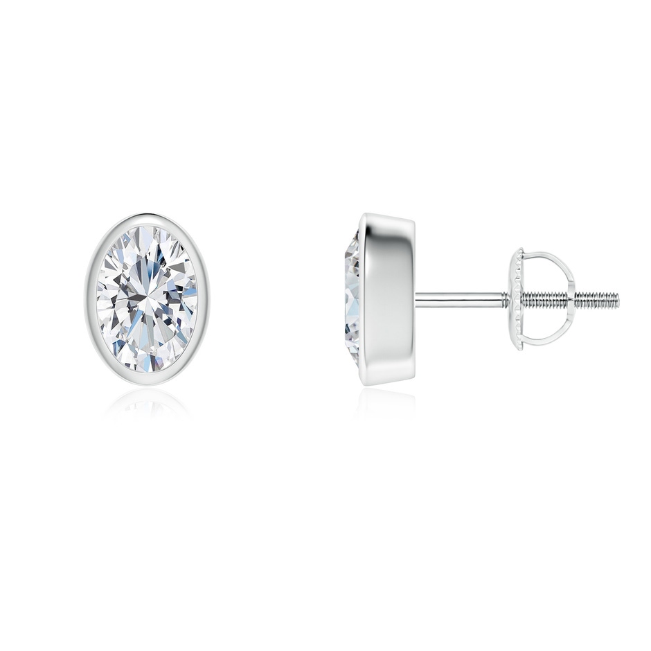 6.5x4.5mm FGVS Lab-Grown Classic Oval Diamond Solitaire Stud Earrings in P950 Platinum 