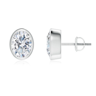 7.7x5.7mm FGVS Lab-Grown Classic Oval Diamond Solitaire Stud Earrings in P950 Platinum