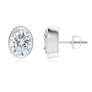 8.5x6.5mm FGVS Lab-Grown Classic Oval Diamond Solitaire Stud Earrings in P950 Platinum