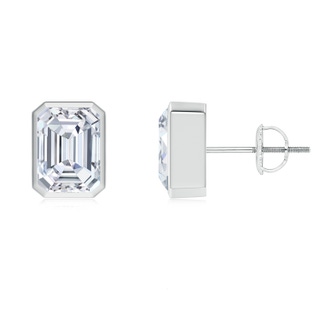 7.5x5.5mm FGVS Lab-Grown Classic Emerald-Cut Diamond Solitaire Stud Earrings in P950 Platinum