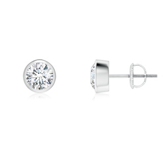 5.1mm FGVS Lab-Grown Classic Round Diamond Solitaire Stud Earrings in P950 Platinum