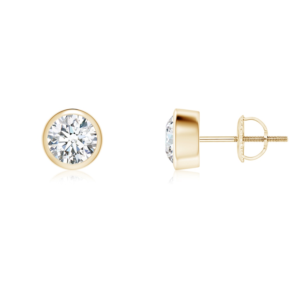 5.1mm FGVS Lab-Grown Classic Round Diamond Solitaire Stud Earrings in Yellow Gold