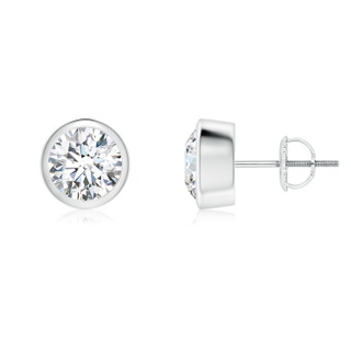 6.4mm FGVS Lab-Grown Classic Round Diamond Solitaire Stud Earrings in P950 Platinum