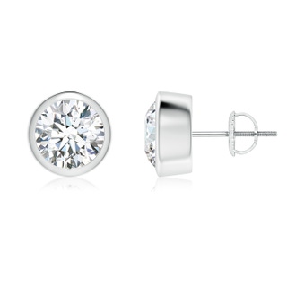 7.4mm FGVS Lab-Grown Classic Round Diamond Solitaire Stud Earrings in P950 Platinum