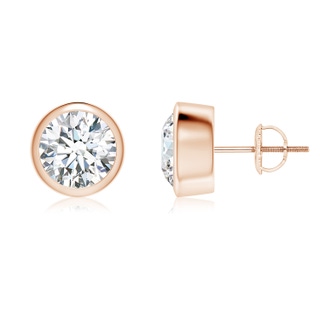 7.4mm FGVS Lab-Grown Classic Round Diamond Solitaire Stud Earrings in Rose Gold