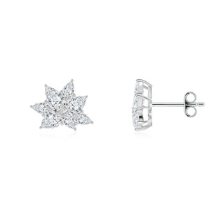 5x3mm FGVS Pear Lab-Grown Diamond Clustre Floral Stud Earrings in P950 Platinum