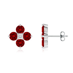 Fashion Studs White Gold Lab Grown Ruby Earrings