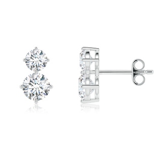 5.1mm FGVS Round Lab-Grown Diamond Two Stone Stud Earrings in P950 Platinum