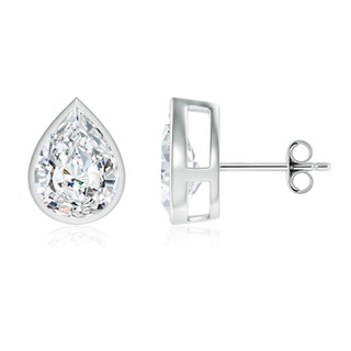 10x6.5mm FGVS Bezel-Set Pear Lab-Grown Diamond Solitaire Stud Earrings in P950 Platinum