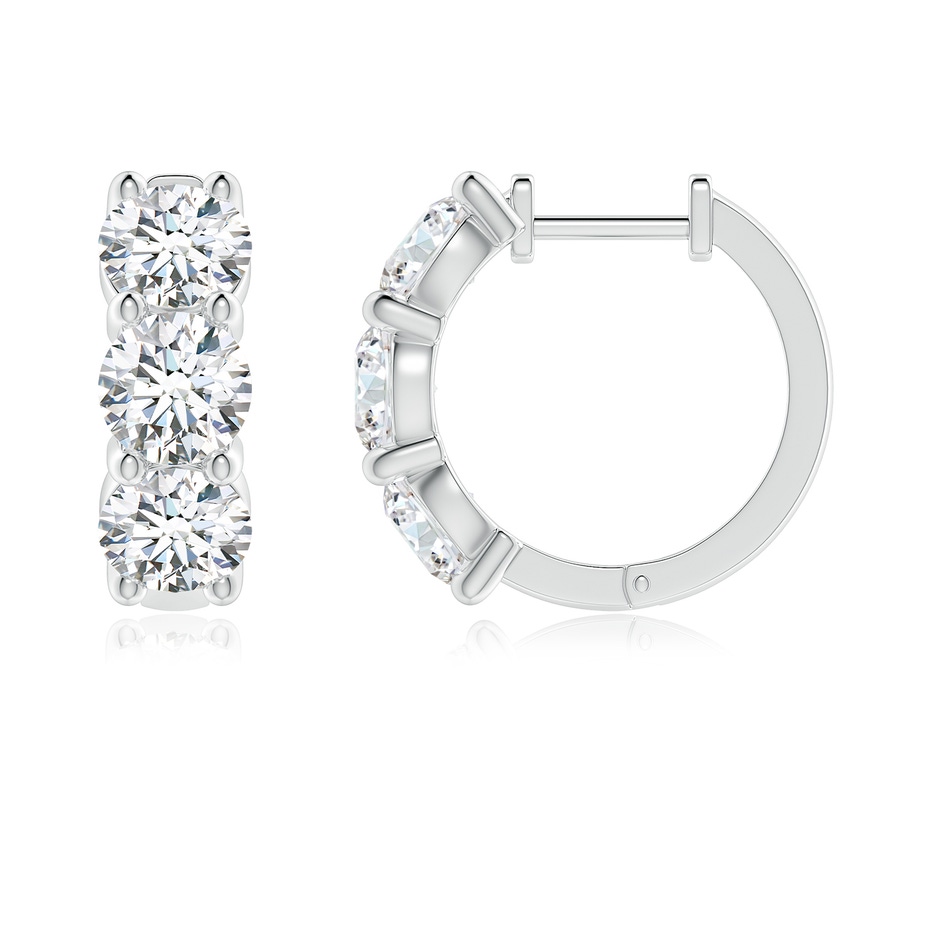 5.1mm FGVS Round Lab-Grown Diamond Three Stone Hoop Earrings in P950 Platinum side 199