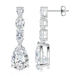 10x6.5mm FGVS Multi-Shape Lab-Grown Diamond Dangle Earrings in P950 Platinum