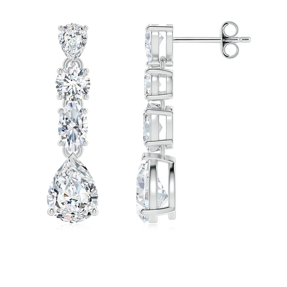 7x5mm FGVS Multi-Shape Lab-Grown Diamond Dangle Earrings in White Gold 