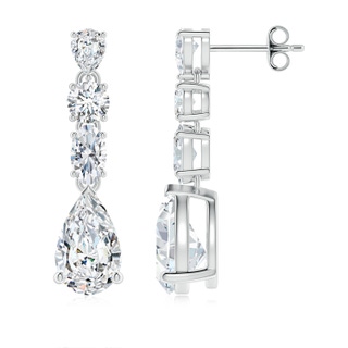 9x5.5mm FGVS Multi-Shape Lab-Grown Diamond Dangle Earrings in P950 Platinum