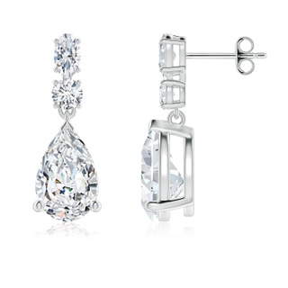 11x7mm FGVS Pear Lab-Grown Diamond Dangle Earrings in P950 Platinum