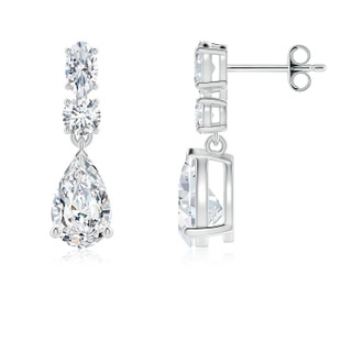 9x5.5mm FGVS Pear Lab-Grown Diamond Dangle Earrings in P950 Platinum