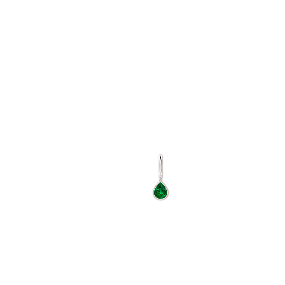 12x10mm Labgrown Pear-Shaped Lab-Grown Emerald Hoop Drop Earrings in P950 Platinum ear