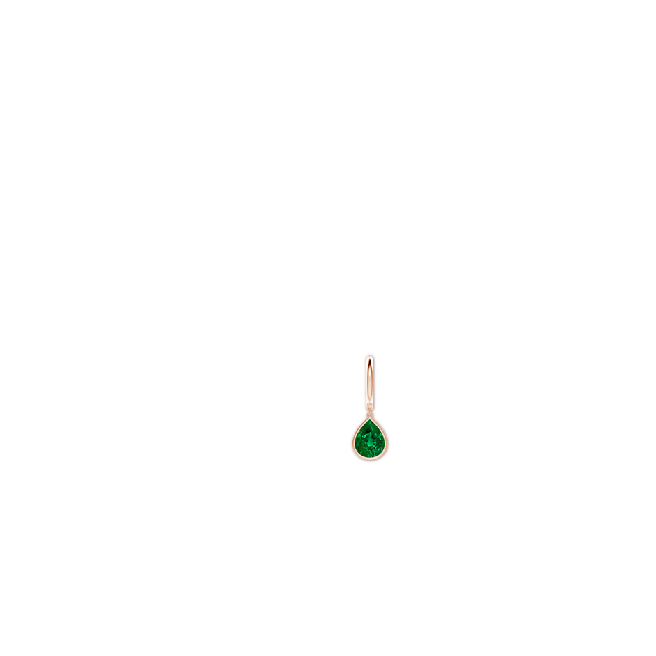 12x10mm Labgrown Pear-Shaped Lab-Grown Emerald Hoop Drop Earrings in Rose Gold ear