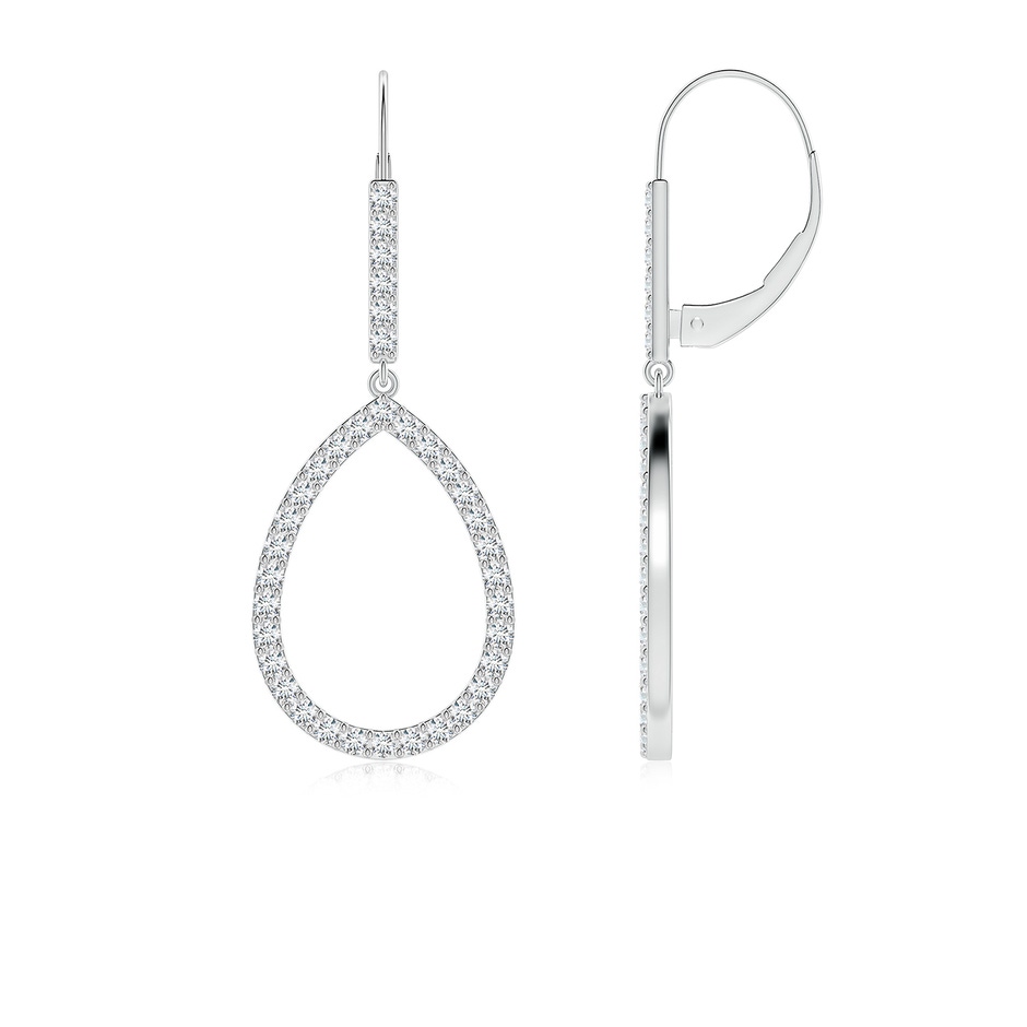 1.5mm FGVS Round Lab-Grown Diamond Teardrop Earrings in White Gold 