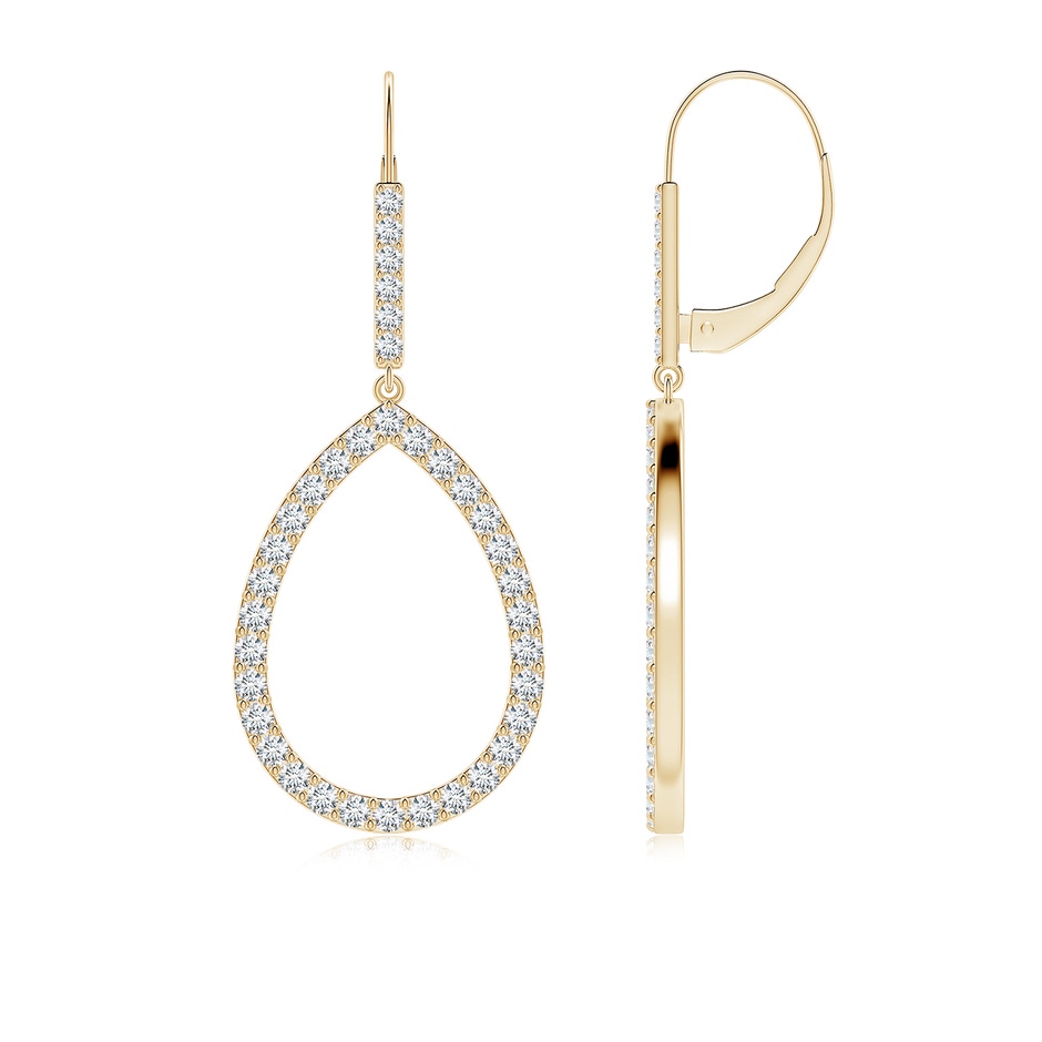 1.75mm FGVS Round Lab-Grown Diamond Teardrop Earrings in Yellow Gold 