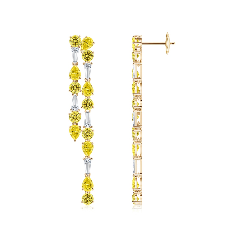 4x3mm Labgrown Aurora Multi-Shape Lab-Grown Fancy Intense Yellow and White Diamond Elongated Dangle Earrings in 18K Yellow Gold - side 199