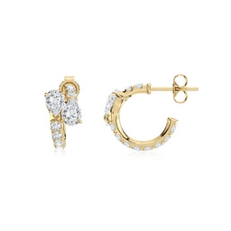 Pear Lab Grown Diamond Hoop Earrings