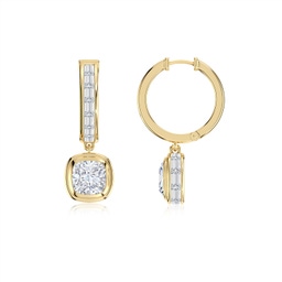 Cushion Lab Grown Diamond Hoop Earrings