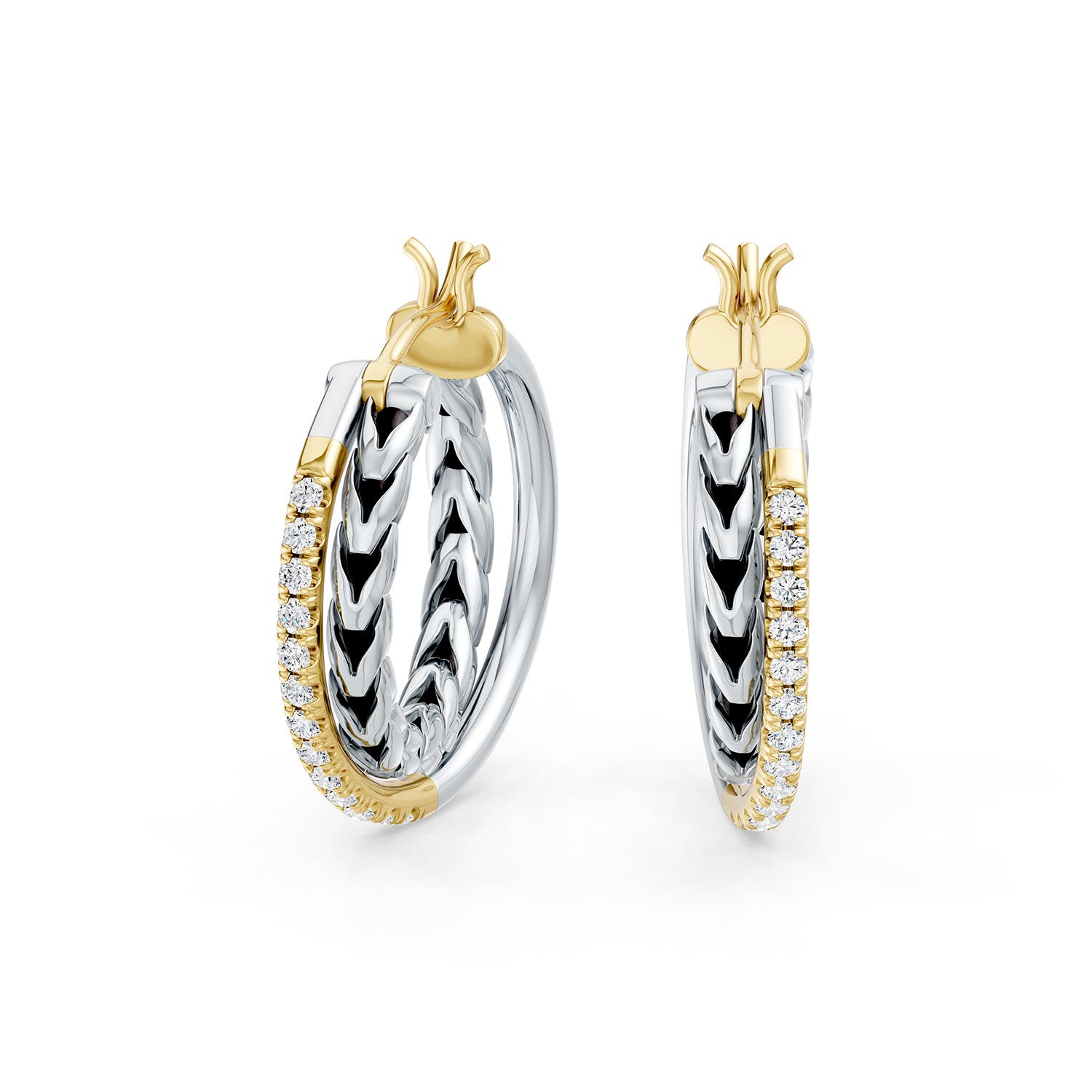 Oxidized Sterling Silver and 18K Yellow Gold Lab-Grown Diamond