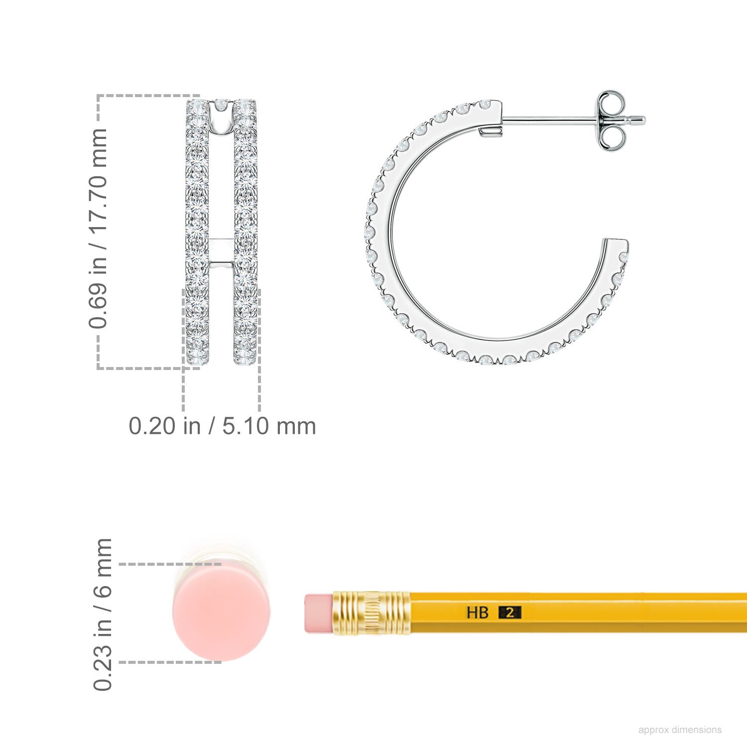 1.3mm FGVS LSE2341D-WG-FGVS-1.3 in White Gold - ruler