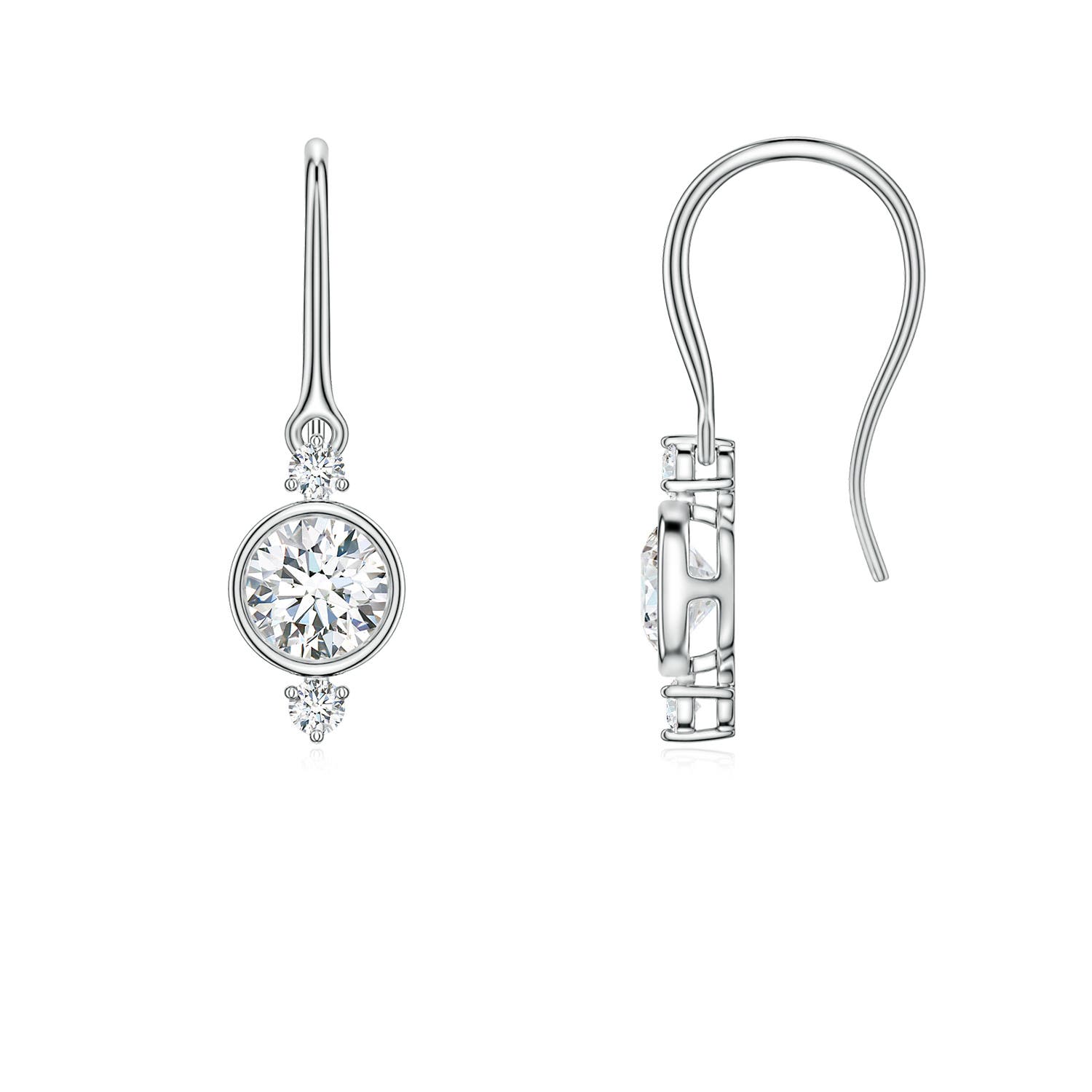 5mm FGVS Round Lab-Grown Diamond Drop Earrings with Accents in P950 Platinum