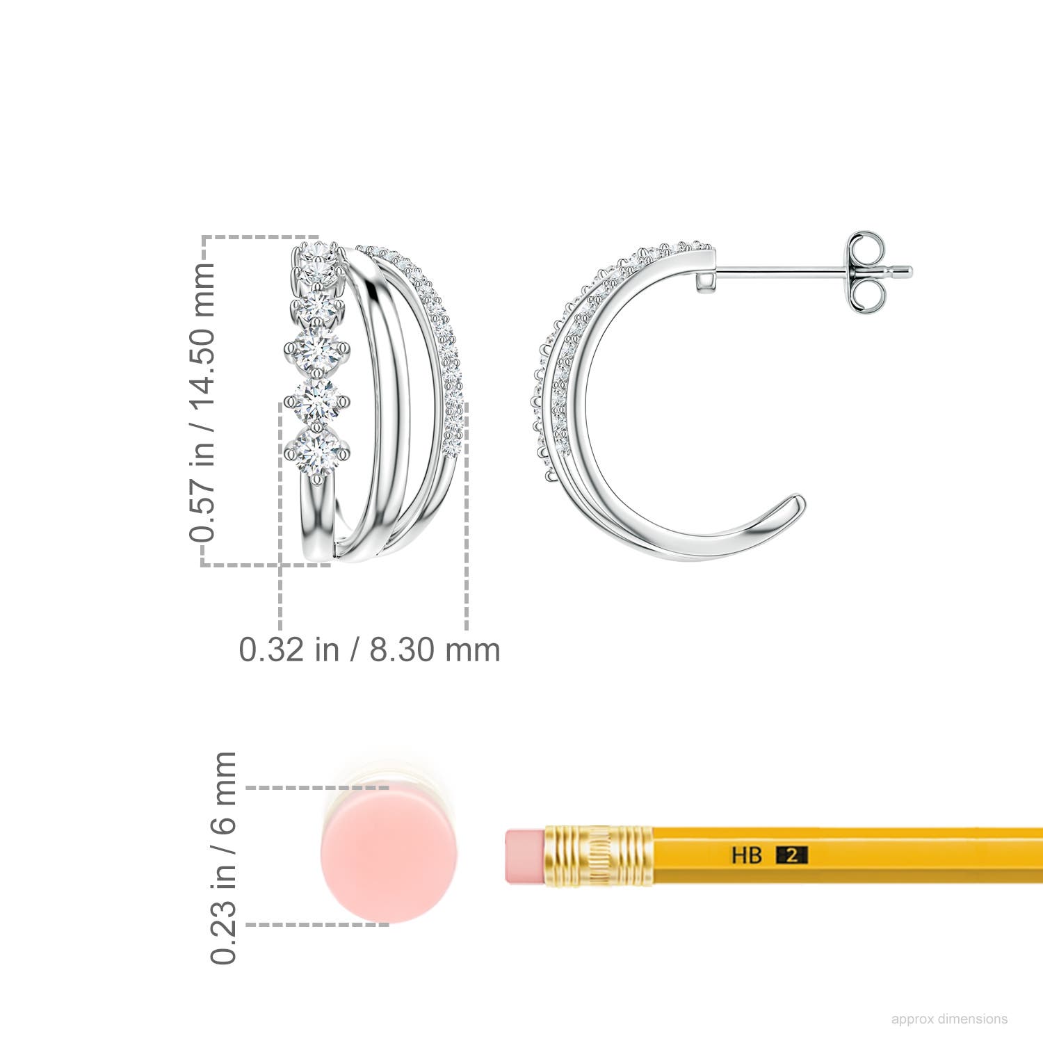 2.2mm FGVS LSE2356D-WG-FGVS-2.2 in White Gold - ruler