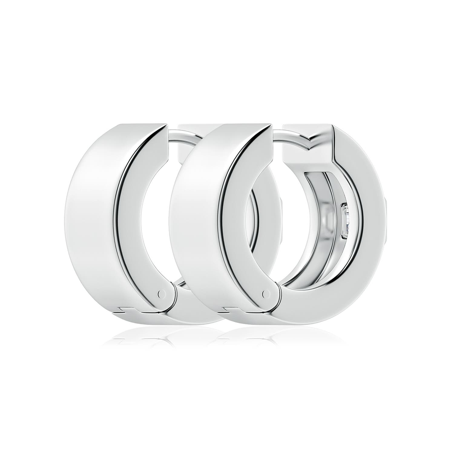3.5mm FGVS Asscher-Cut Lab-Grown Diamond Men's Octagon Huggie Hoop Earrings in S999 Silver