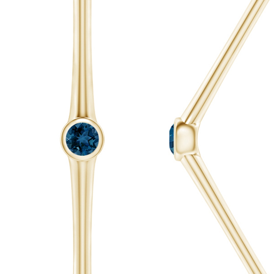 4mm AAA Natori x Angara Giant London Blue Topaz Indochine Bamboo Hoops in Yellow Gold side 1