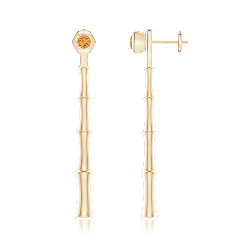 3mm AAA Natori x Angara Small Citrine Multi-Wear Indochine Bamboo Earrings in Yellow Gold