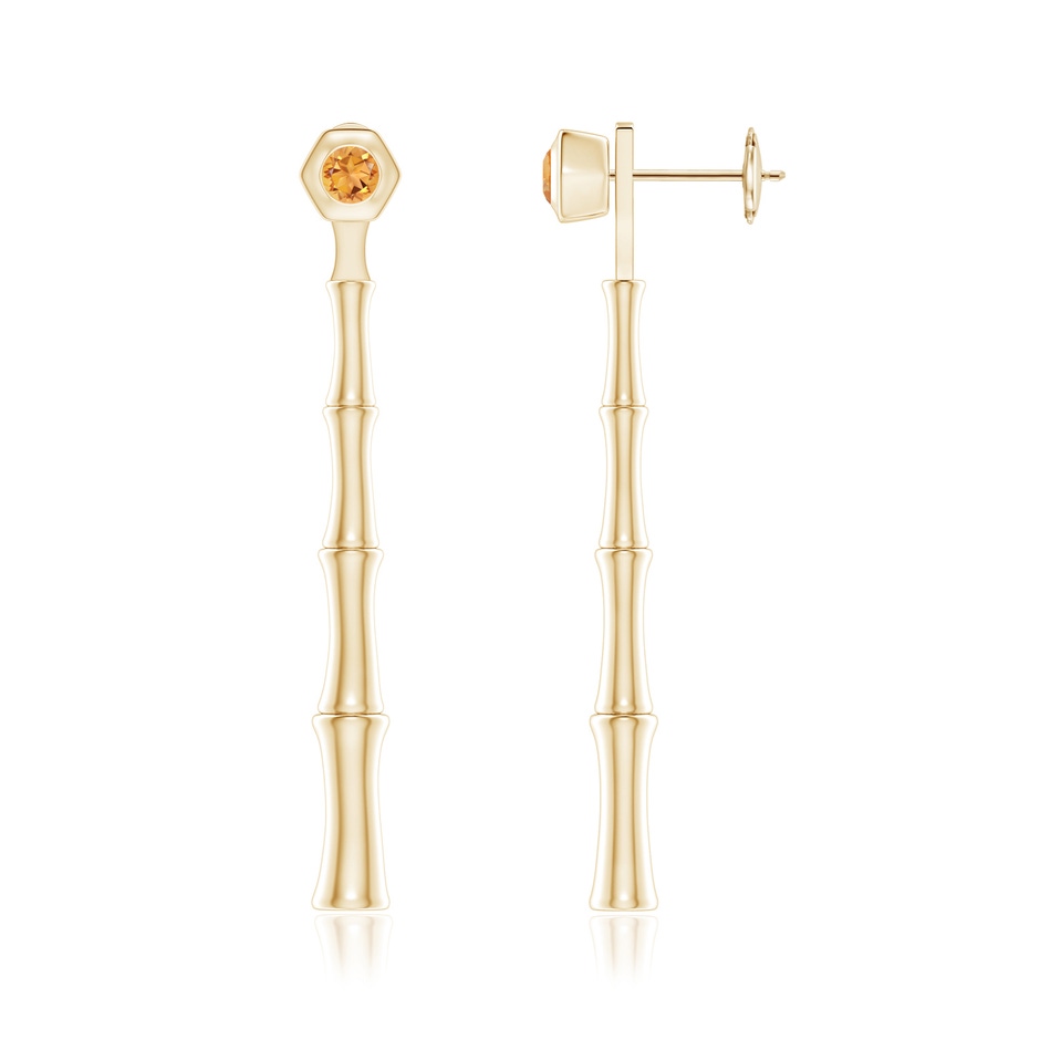 3mm AAA Natori x Angara Small Citrine Multi-Wear Indochine Bamboo Earrings in Yellow Gold 