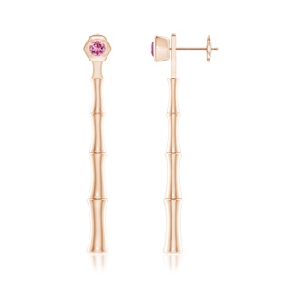 3mm AAA Natori x Angara Small Pink Tourmaline Multi-Wear Indochine Bamboo Earrings in Rose Gold