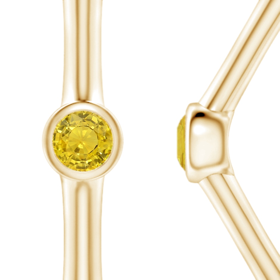 3.5mm AAA Natori x Angara Yellow Sapphire Indochine Bamboo Hoops in Yellow Gold side 1