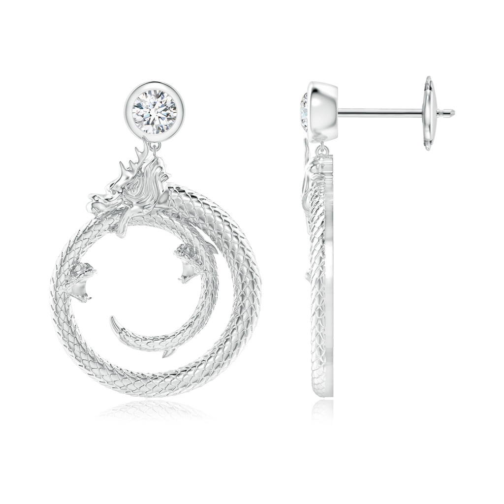3.5mm IJI1I2 Natori x Angara Small Dragon Ear Danglers With Diamond in White Gold