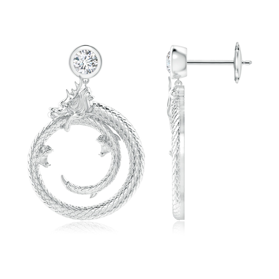 3.5mm IJI1I2 Natori x Angara Small Dragon Ear Danglers With Diamond in White Gold 