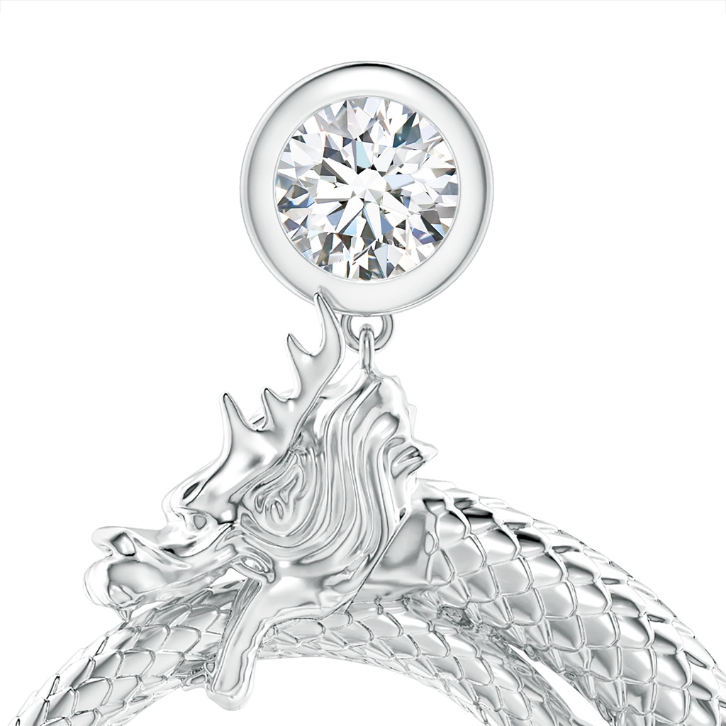 3.5mm IJI1I2 Natori x Angara Small Dragon Ear Danglers With Diamond in White Gold - side 199