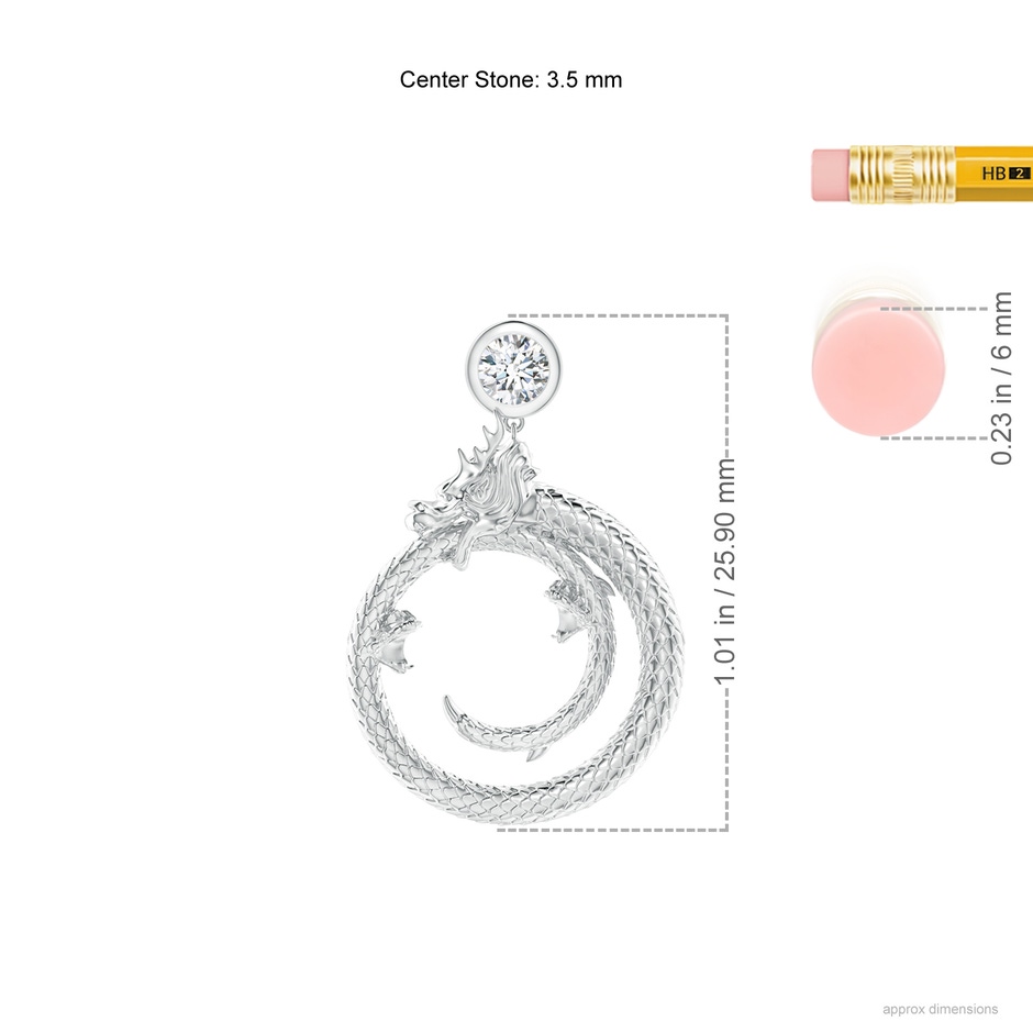 3.5mm IJI1I2 Natori x Angara Small Dragon Ear Danglers With Diamond in White Gold ruler